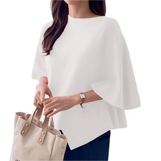Damesblouse met 3/4 mouwen en ruches
