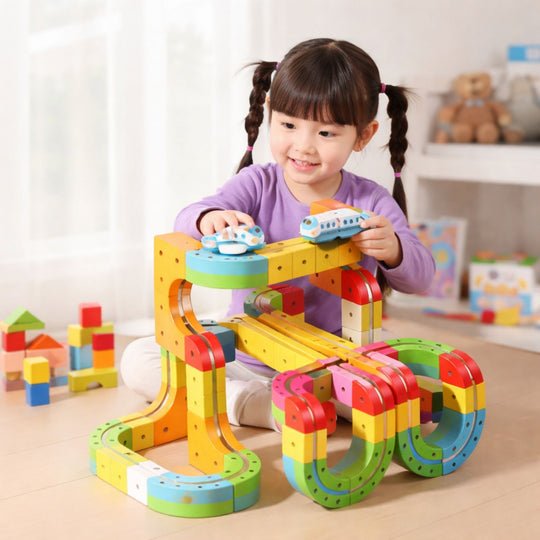 Kinderen 3D Spoorwegbouwset met Oplaadbare Locomotief