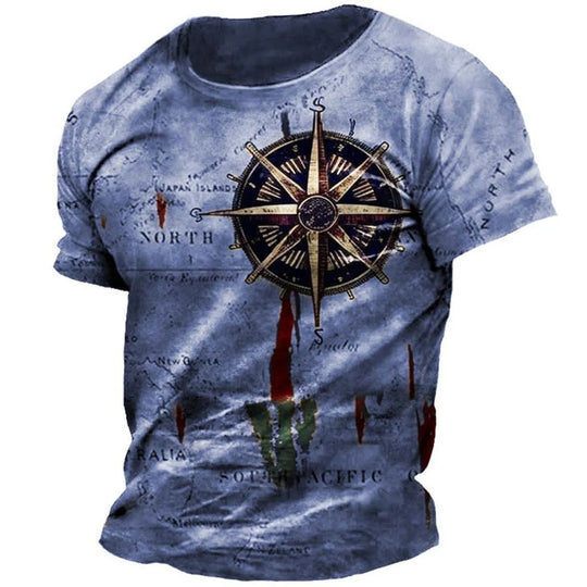 Heren Vintage Kompas T-shirt