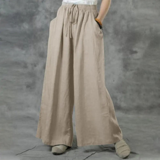 Casual Rechte Broek Met Wijde Pijpen Dames
