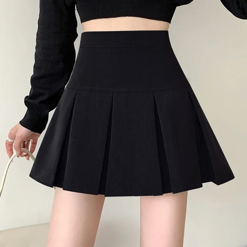 Dames hoge taille geplooide korte rok