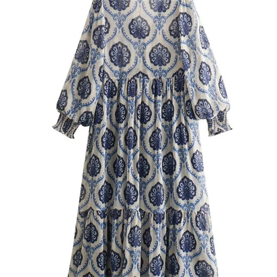Dames casual jurk met metallic print