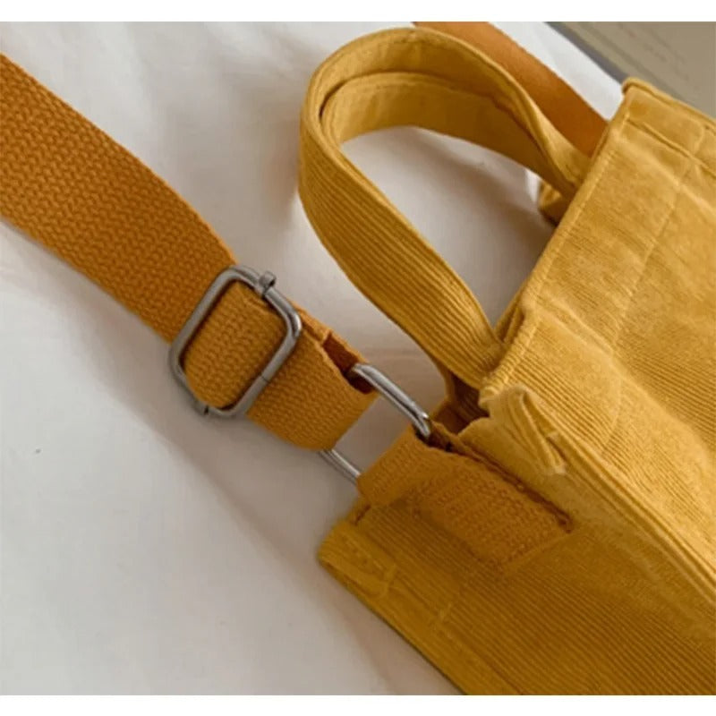 Dames Corduroy Vierkante Handtas