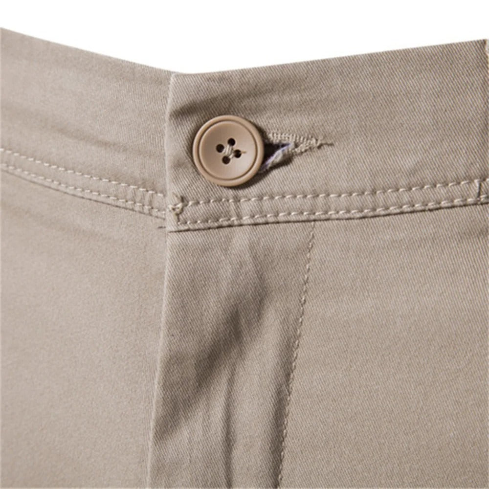 Heren slim fit katoenen broek