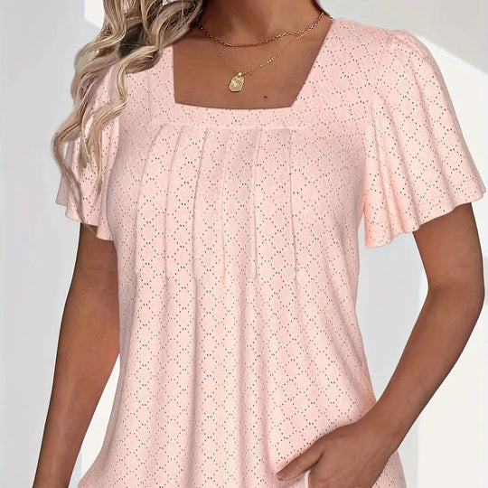 Damesblouse met ruches en holle mouwen