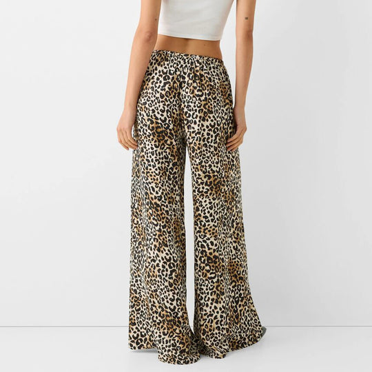 Vintage Luipaardprint Wijde Broek