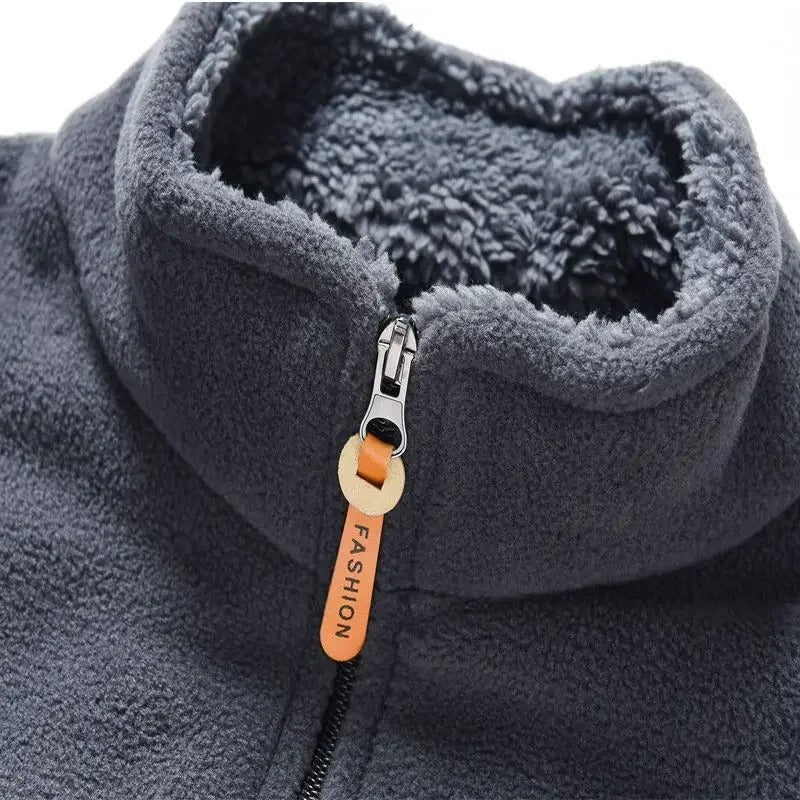 Heren fleece gevoerde jas met rits