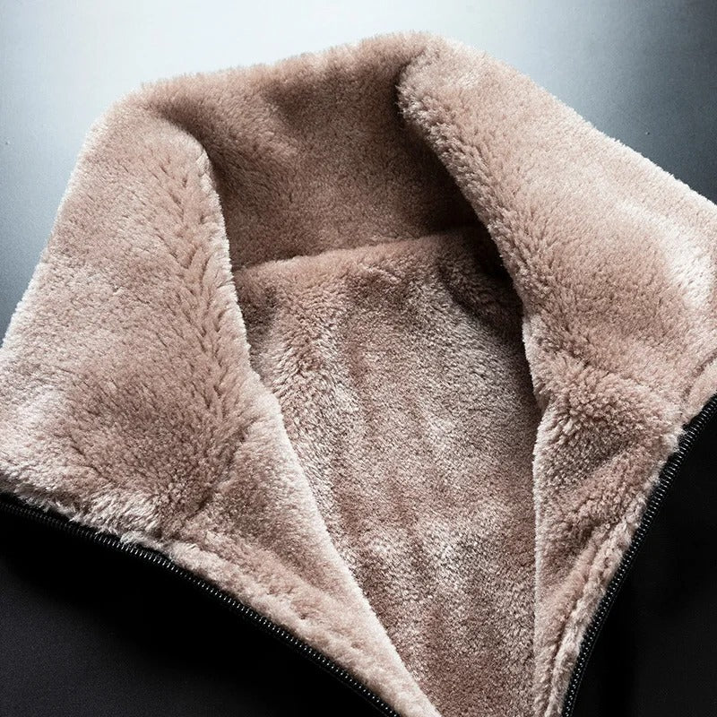 Winddichte dikke fleece jas voor heren