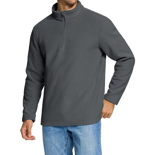 Heren fleece trui met halve rits