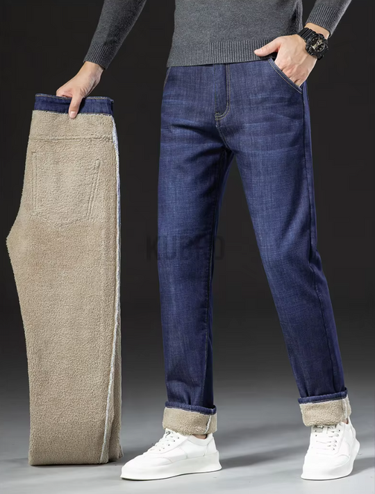 Rechte Herenbroek in Lamsleer Denimstijl