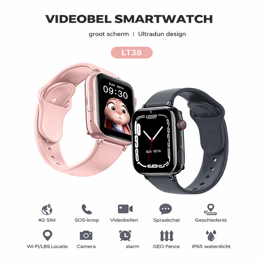 Kinder Horloge met 4G Videobellen en GPS-tracking