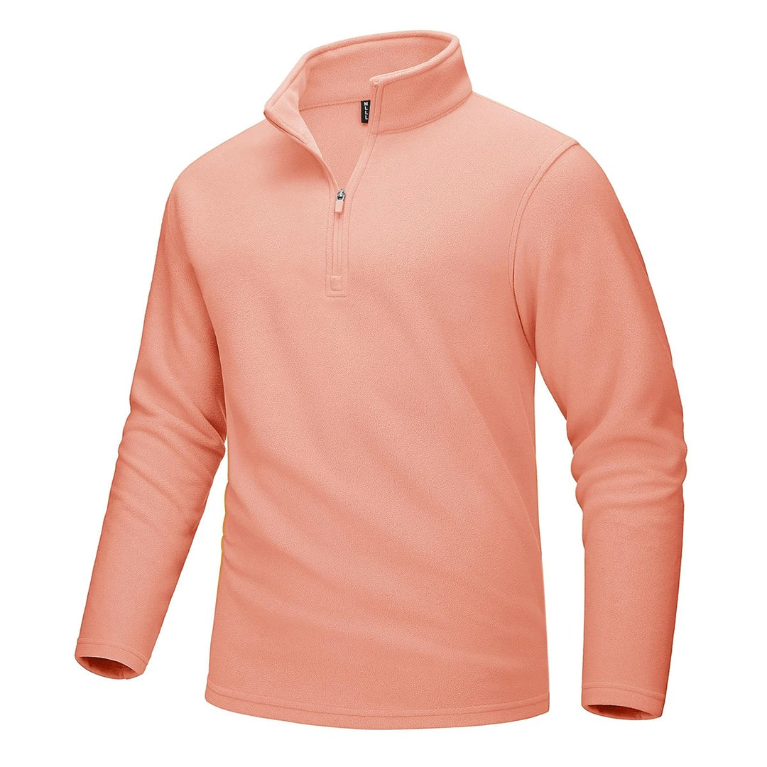 Heren fleece trui met halve rits