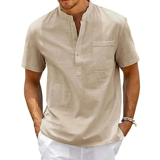 Heren Henley-Shirt Casual Stijl