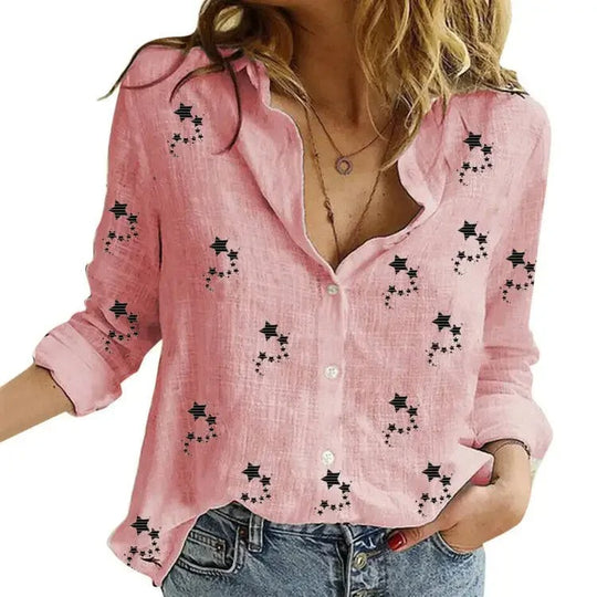 Dames Vintage Casual T-shirts van Katoen en Linnen Stijl