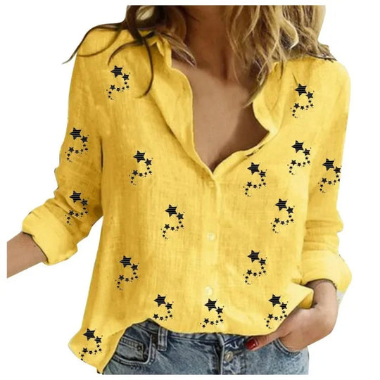 Dames Vintage Casual T-shirts van Katoen en Linnen Stijl