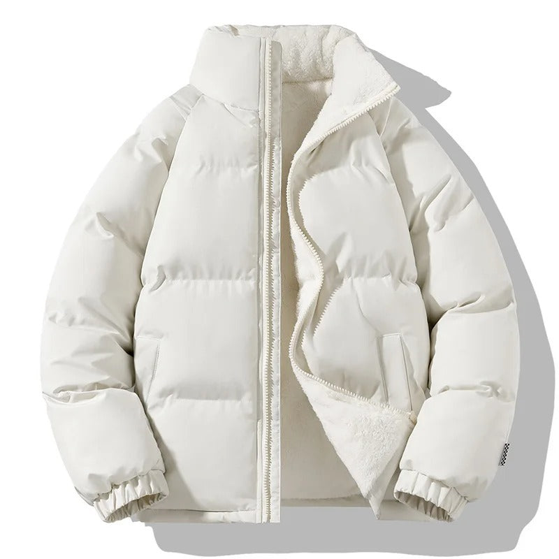 Heren Dikke Fleece Staande Kraag Jas