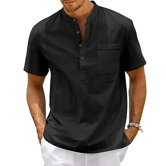 Heren Henley-Shirt Casual Stijl