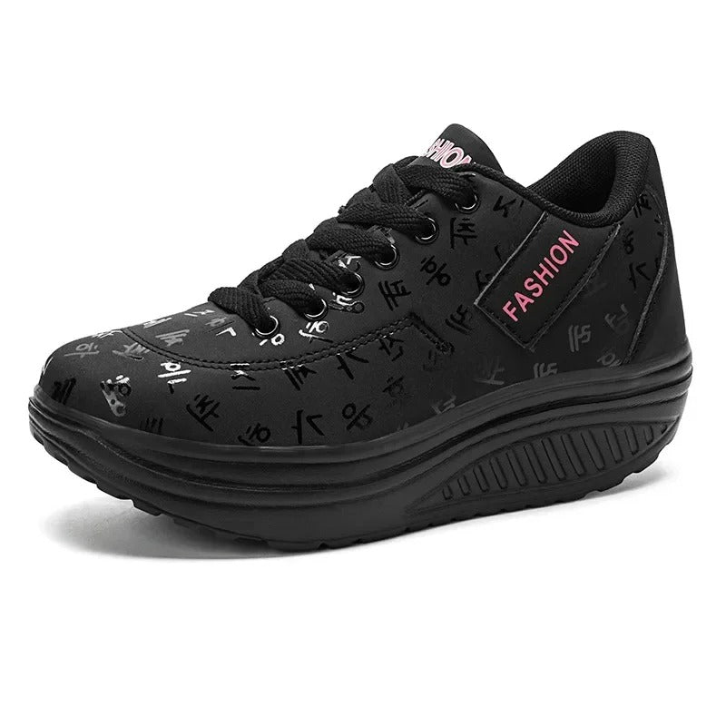 Vrouwen Platform Wedge Lace-Up Sneakers