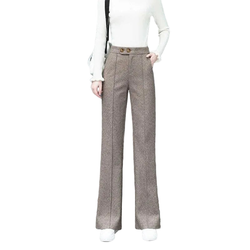 Dames wolmix rechte broek