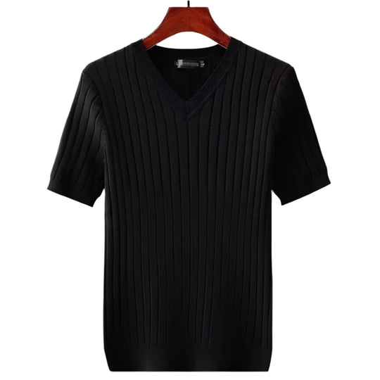 Slim Fit V-hals T-shirt voor heren