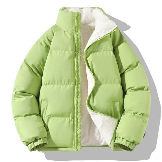 Heren Dikke Fleece Staande Kraag Jas