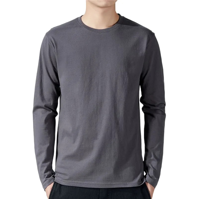 Katoenen heren-T-shirt met lange mouwen