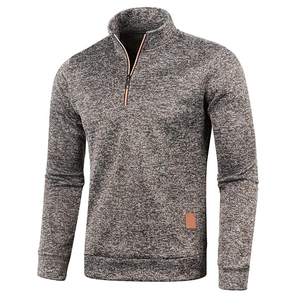 Heren Turtleneck Sweatshirt met halve rits