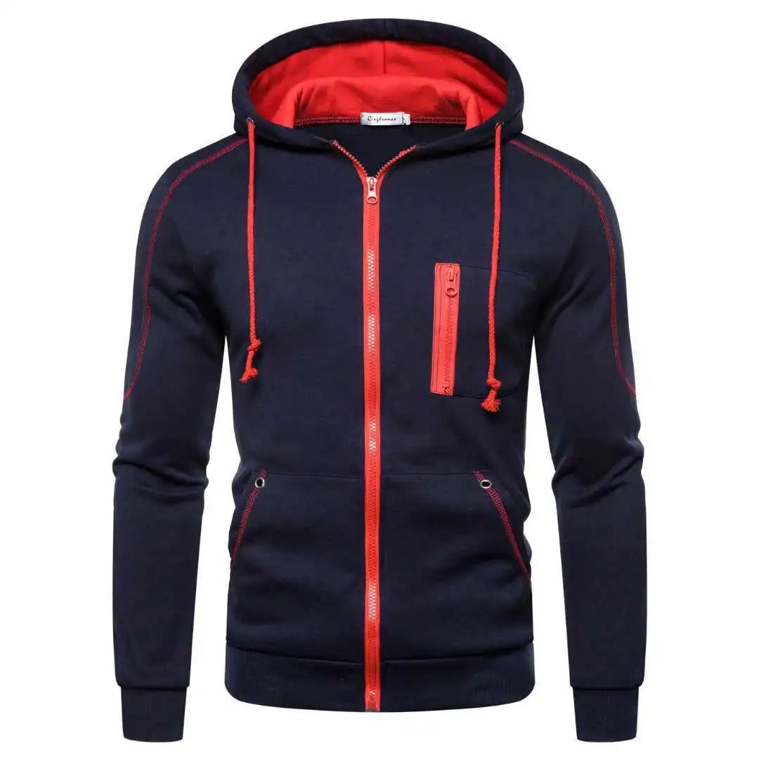 Pullover met capuchon en rits voor heren