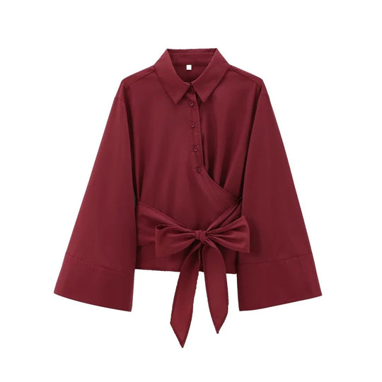Kimono damesblouse met lange mouwen