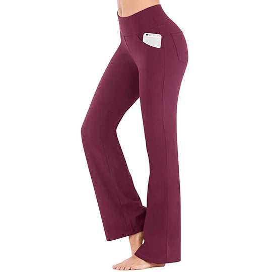 Hoge taille broek met wijde pijpen voor dames