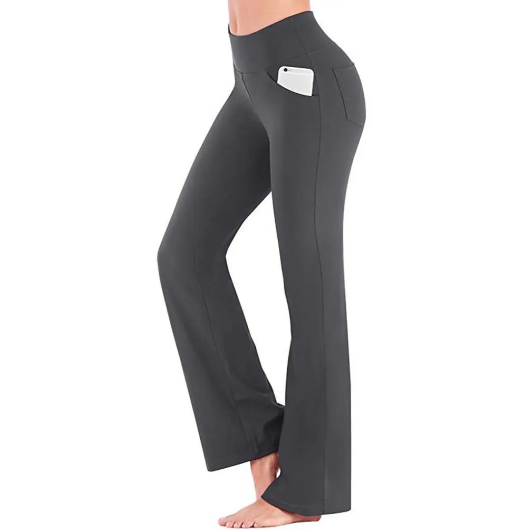 Hoge taille broek met wijde pijpen voor dames