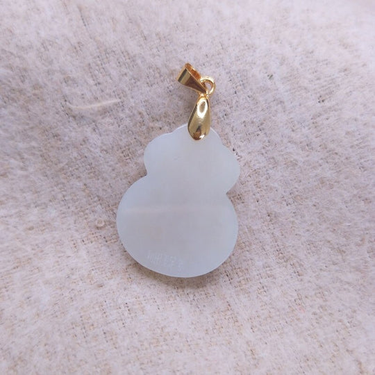 Natural Hetian White Jade Fu Bag Pendant Fashion Inlay 24K Gold Lady Lucky Jewelry Necklace Pendant Gift Free Box Certificate Belleza