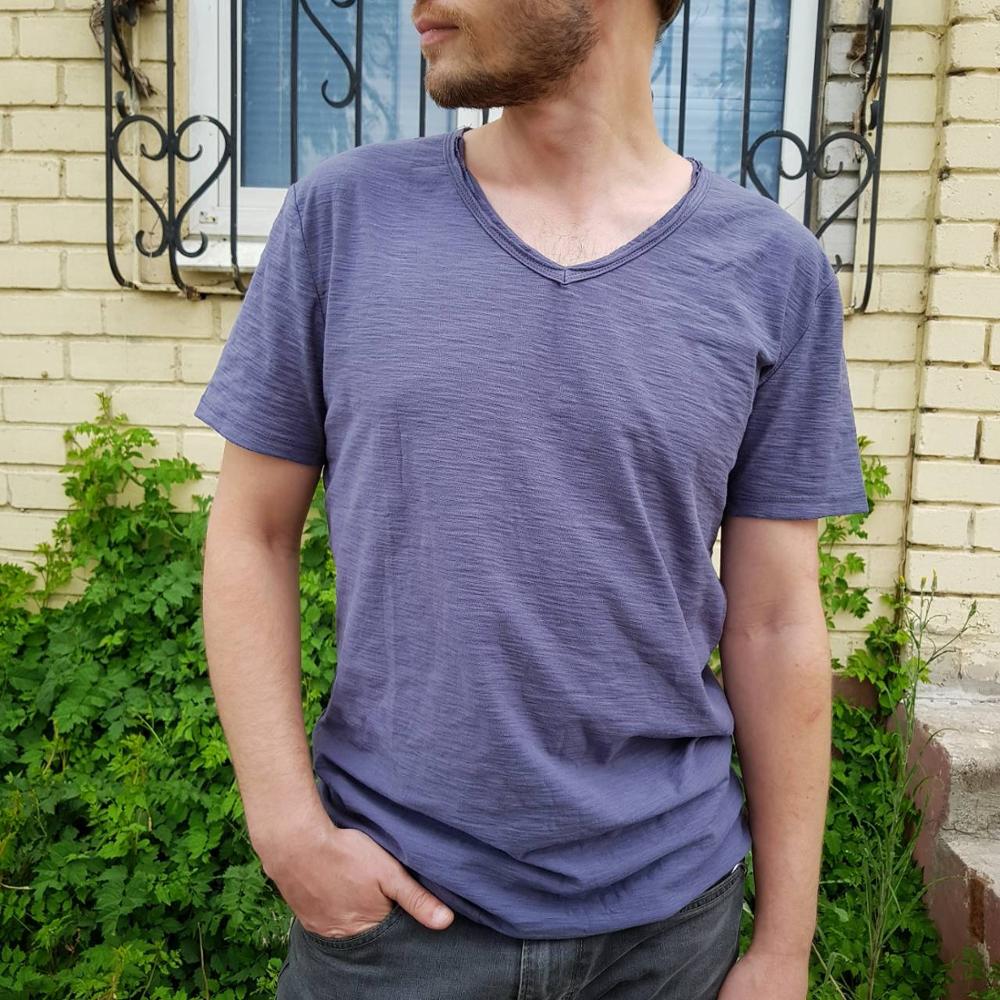 Mannen V-hals Linnen Katoenen Shirt Belleza