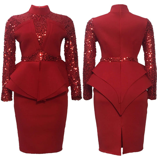 Midi Bodycon Jurk met Pailletten Belleza