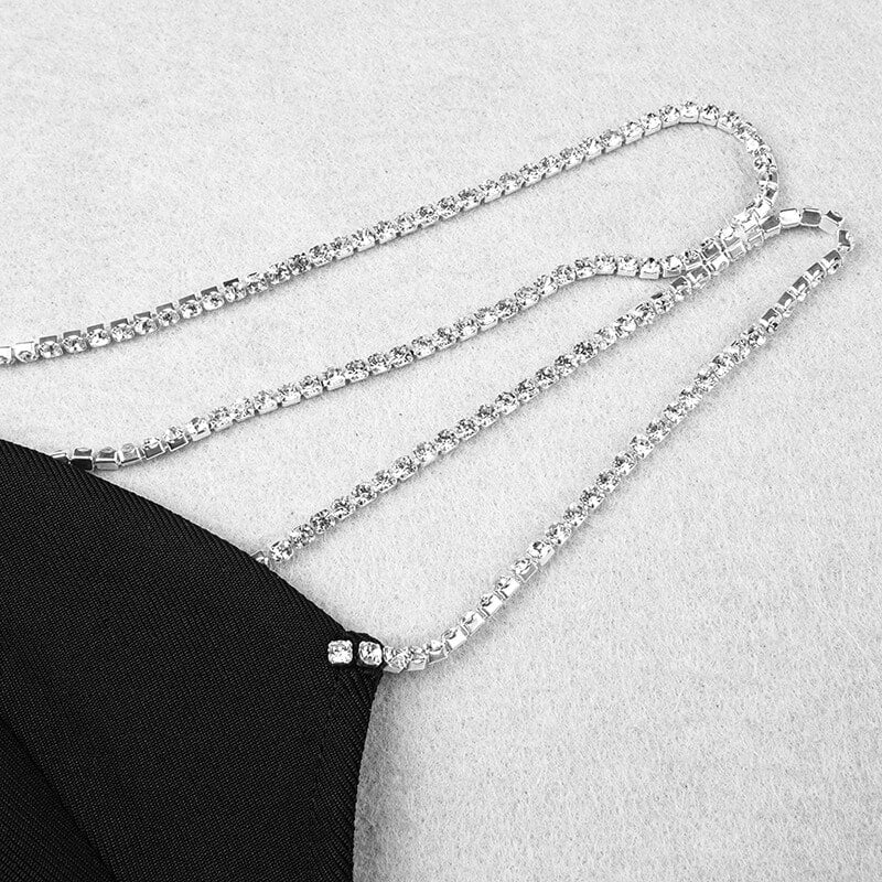 Strass Strap Mini Jurk