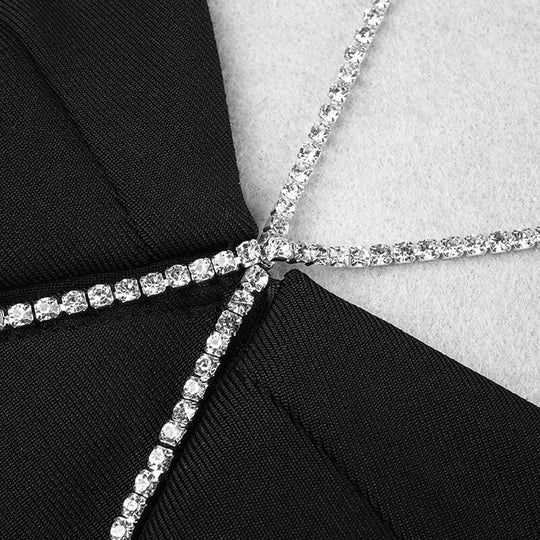 Strass Strap Mini Jurk