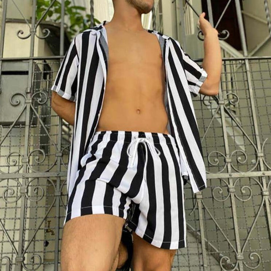 Mannen Zomer Gestreepte Set