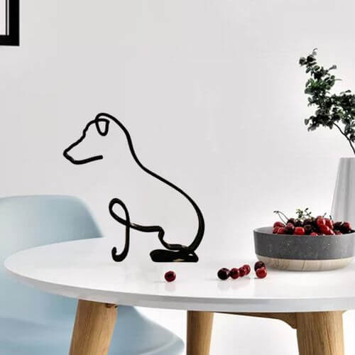 Minimalistische Hond Kunst Sculptuur Belleza