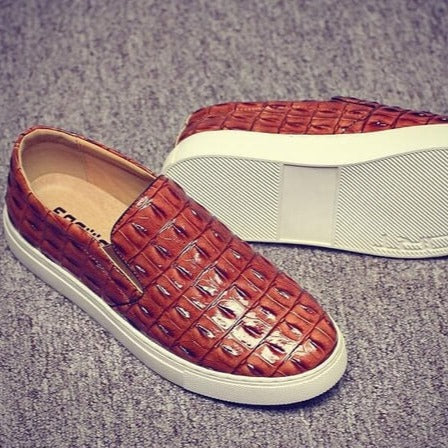 Leren Crocodile Loafers Belleza
