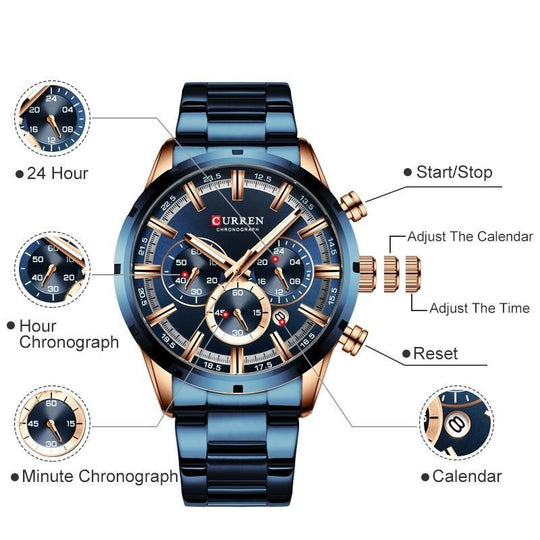 Curren Business Chronograafhorloge Belleza