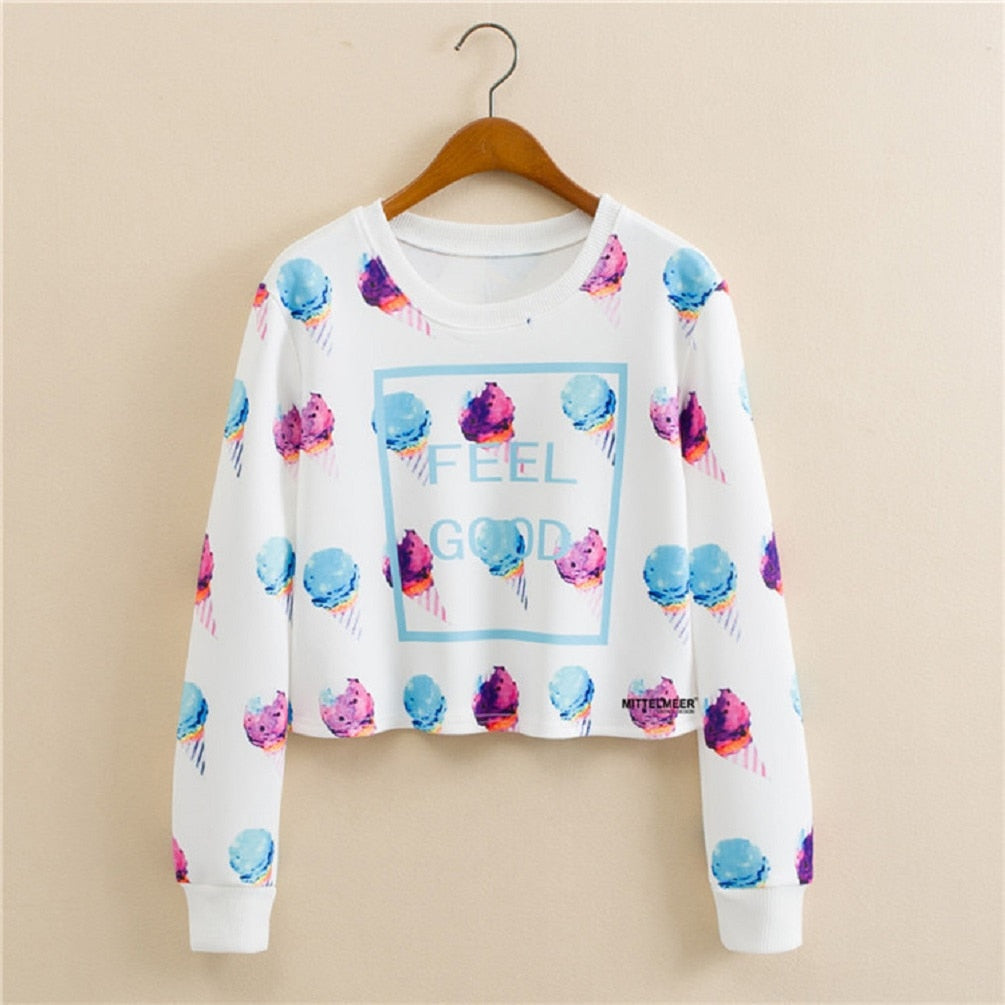 Bijgesneden sweatshirt met print Belleza