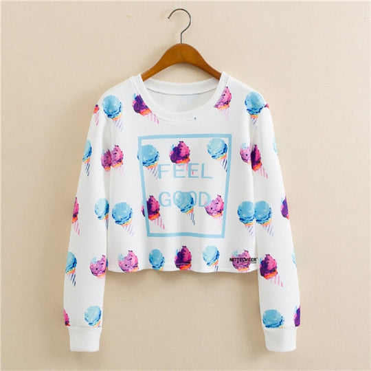 Bijgesneden sweatshirt met print Belleza
