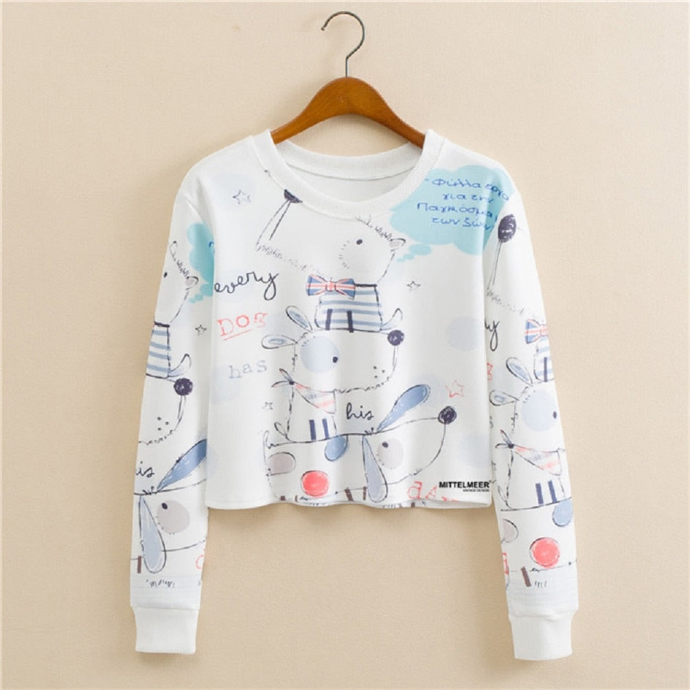 Bijgesneden sweatshirt met print Belleza