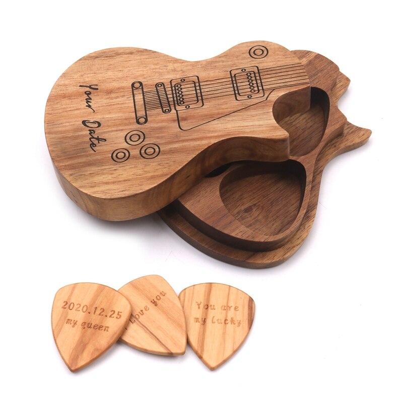 Gegraveerde houten gitaar Picks Belleza