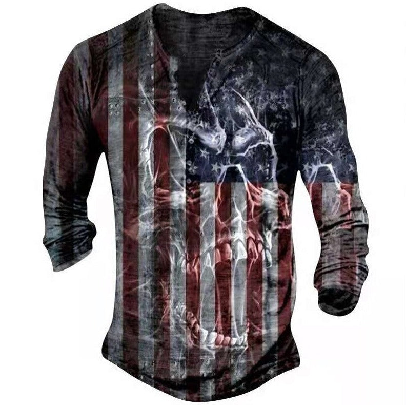 Retro Skull Long sleeve Tees Belleza
