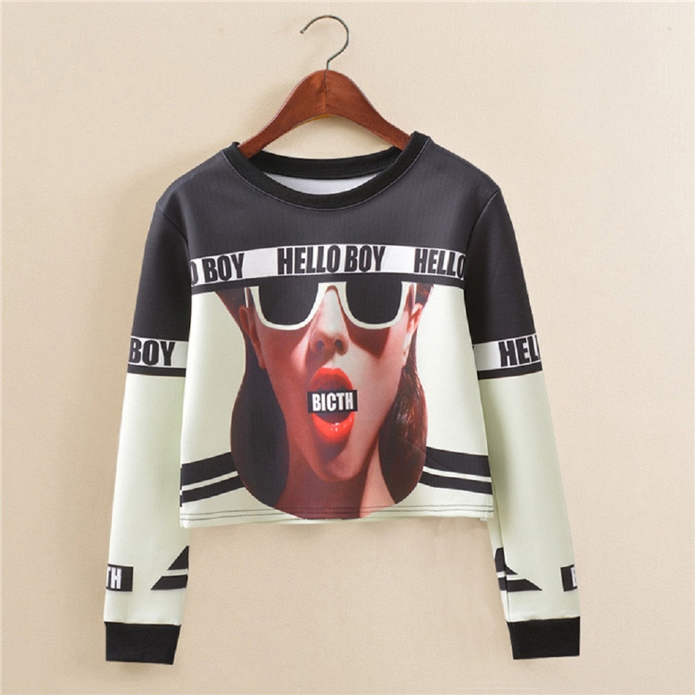 Bijgesneden sweatshirt met print Belleza