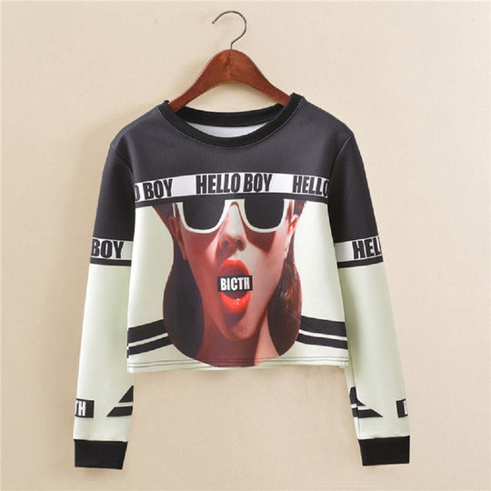 Bijgesneden sweatshirt met print Belleza