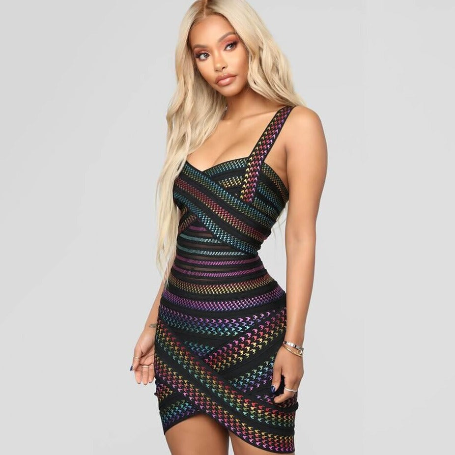 Vrouwen Multi Color Feestjurk Belleza