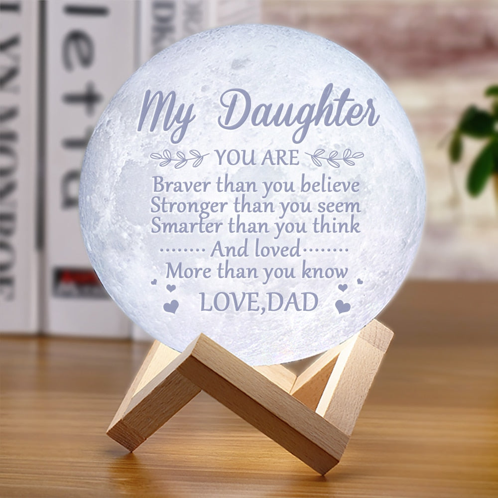 3D Maanlamp met tekst Belleza