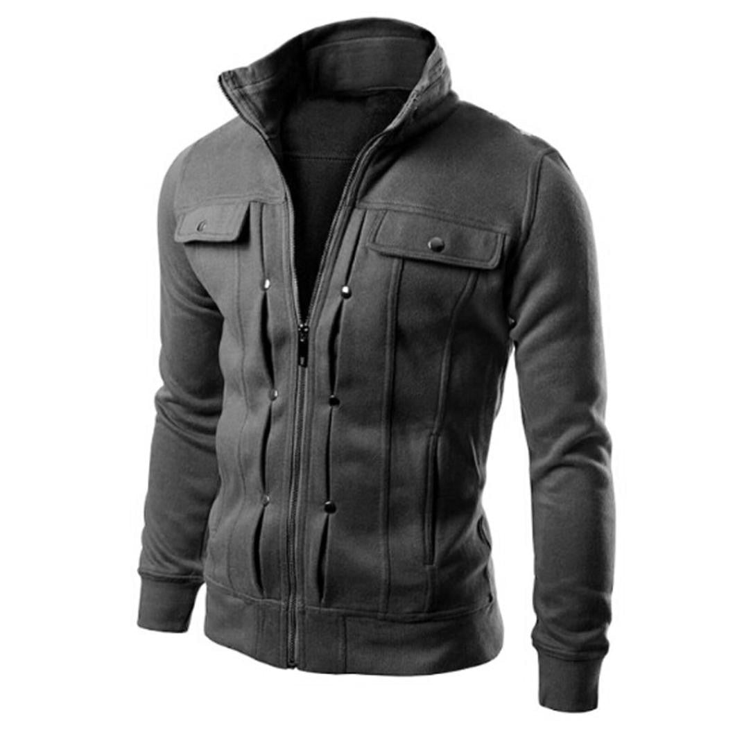 Mannen Zip Up Jasje | Stand Collar Jacket Belleza